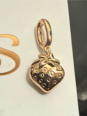 Spark*l Rose Gold Strawberry Charm